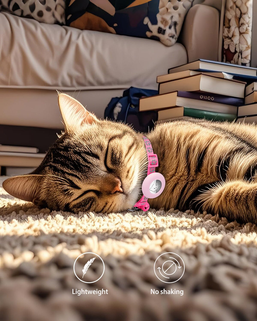 Joytale AirTag cat collar reflective strips glow in low light