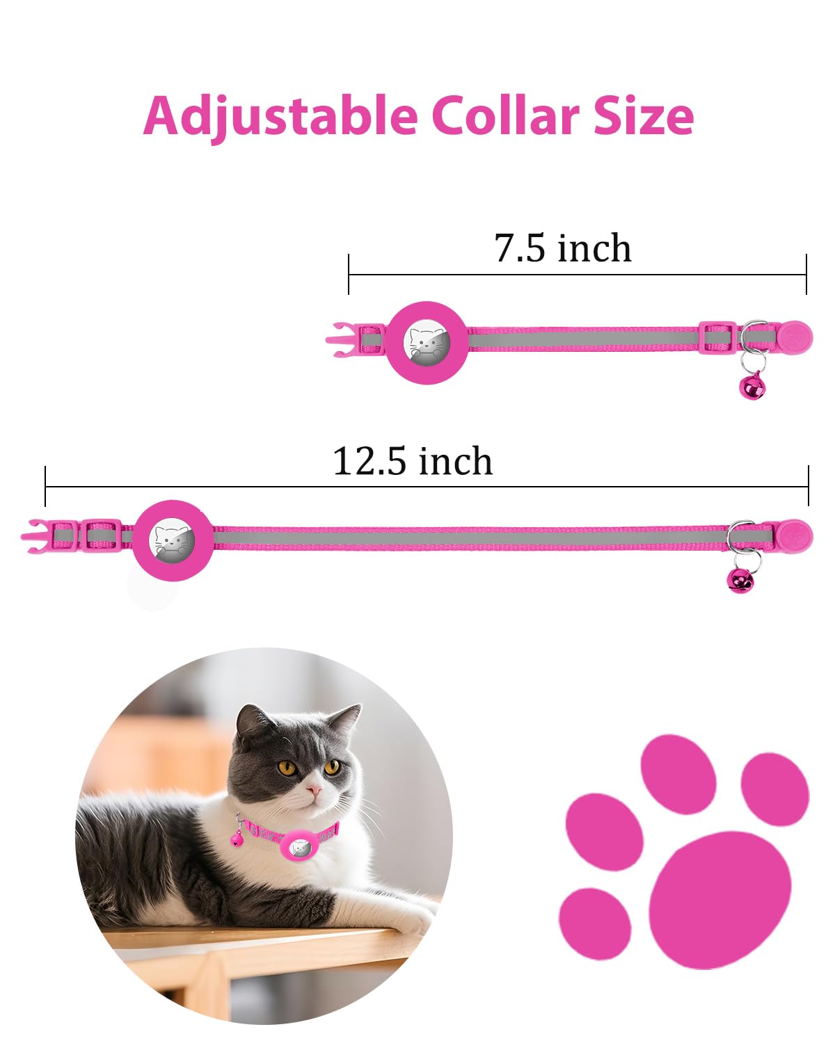 Joytale AirTag cat collar with bell adds audible cues.