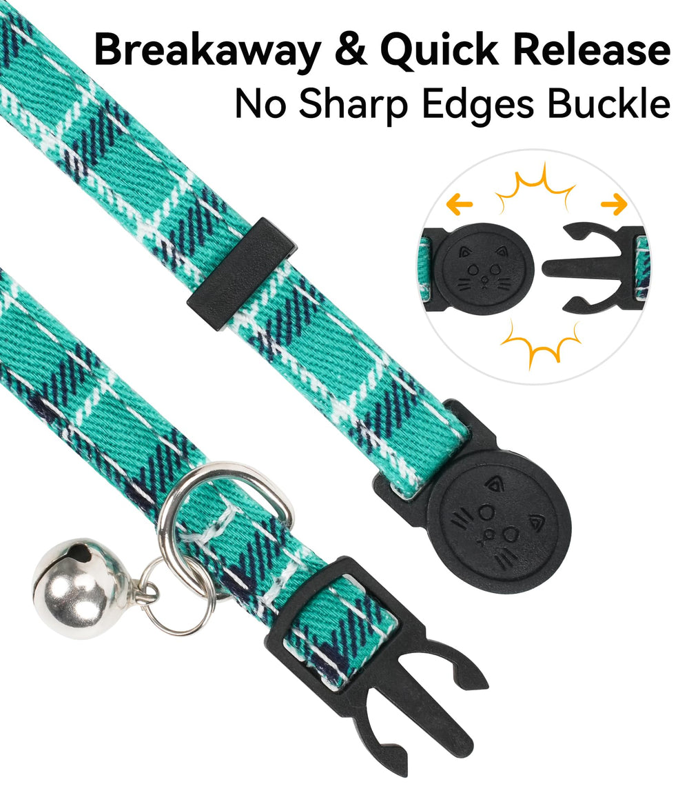 Joytale breakaway buckle teal collar features quick safety release to prevent snagging