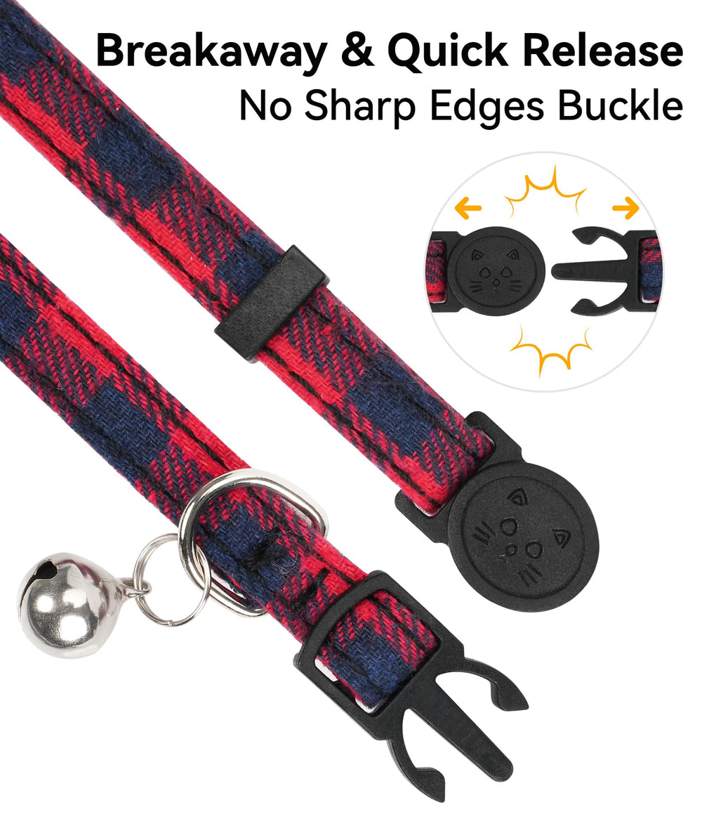 Joytale soft cotton fabric cat collar feels gentle on fur.