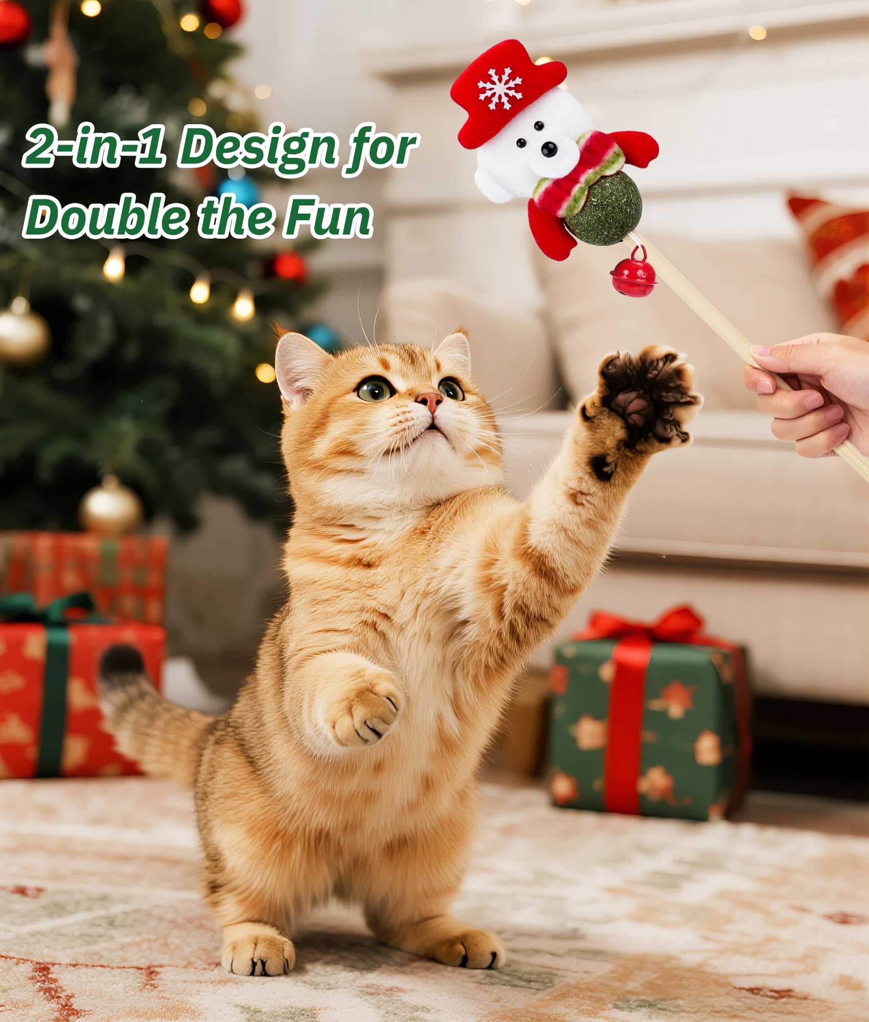 Joytale catnip wand with bell ready for interactive play and attention