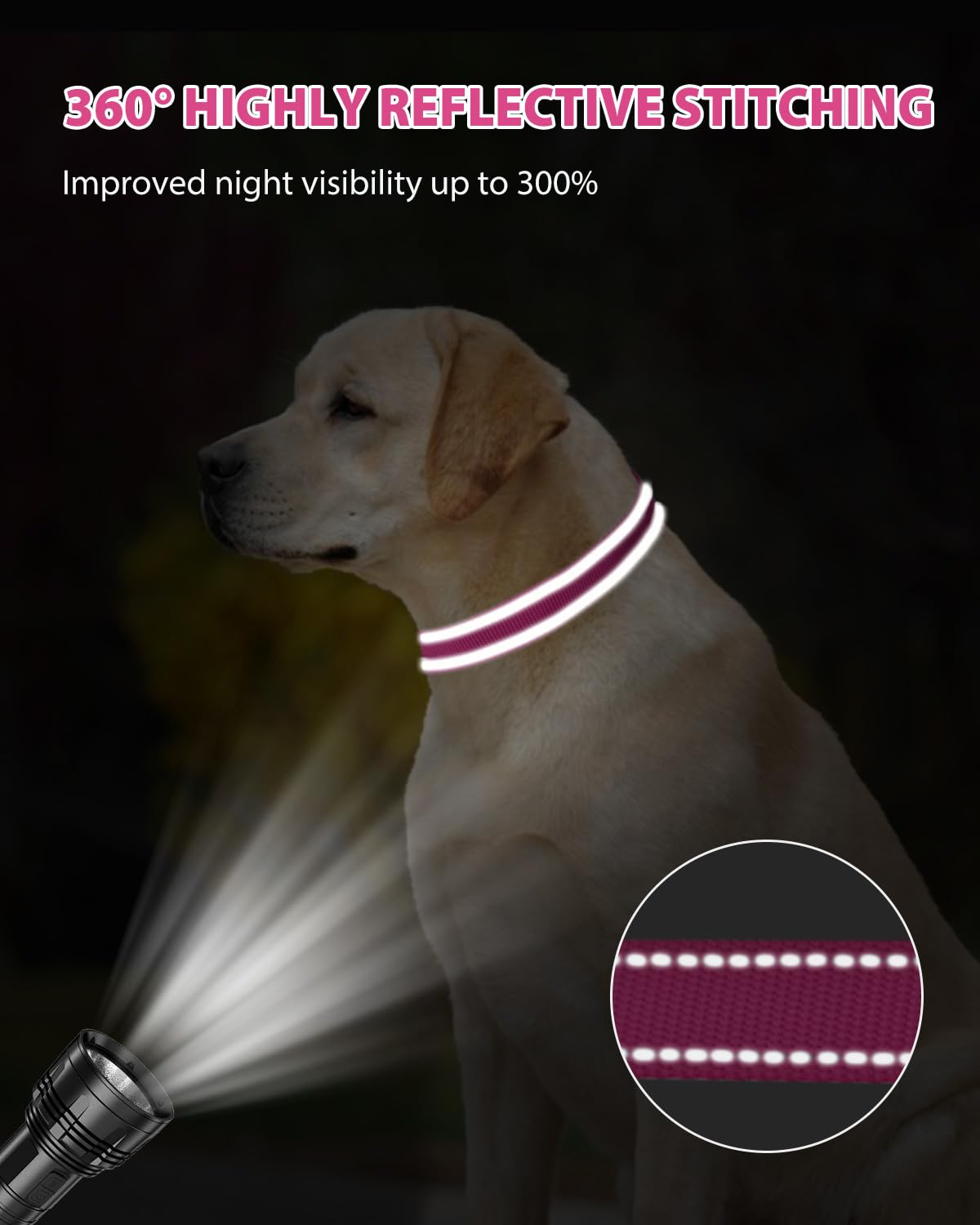 Joytale adjustable sizes dog collar adapts to growing pets