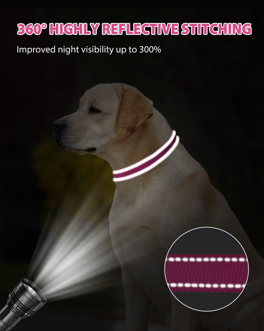 Joytale adjustable sizes dog collar adapts to growing pets