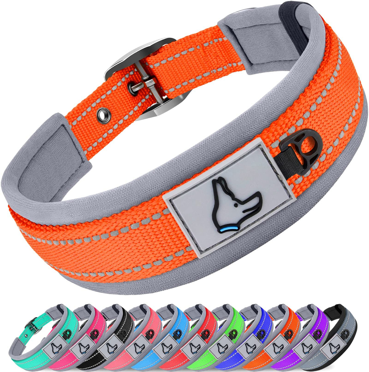 Joytale Dog Collar Large with Neoprene Padding delivers comfy wear for long walks.