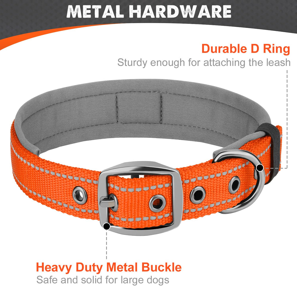 Joytale adjustable collar fits large dogs with snug two-finger rule.