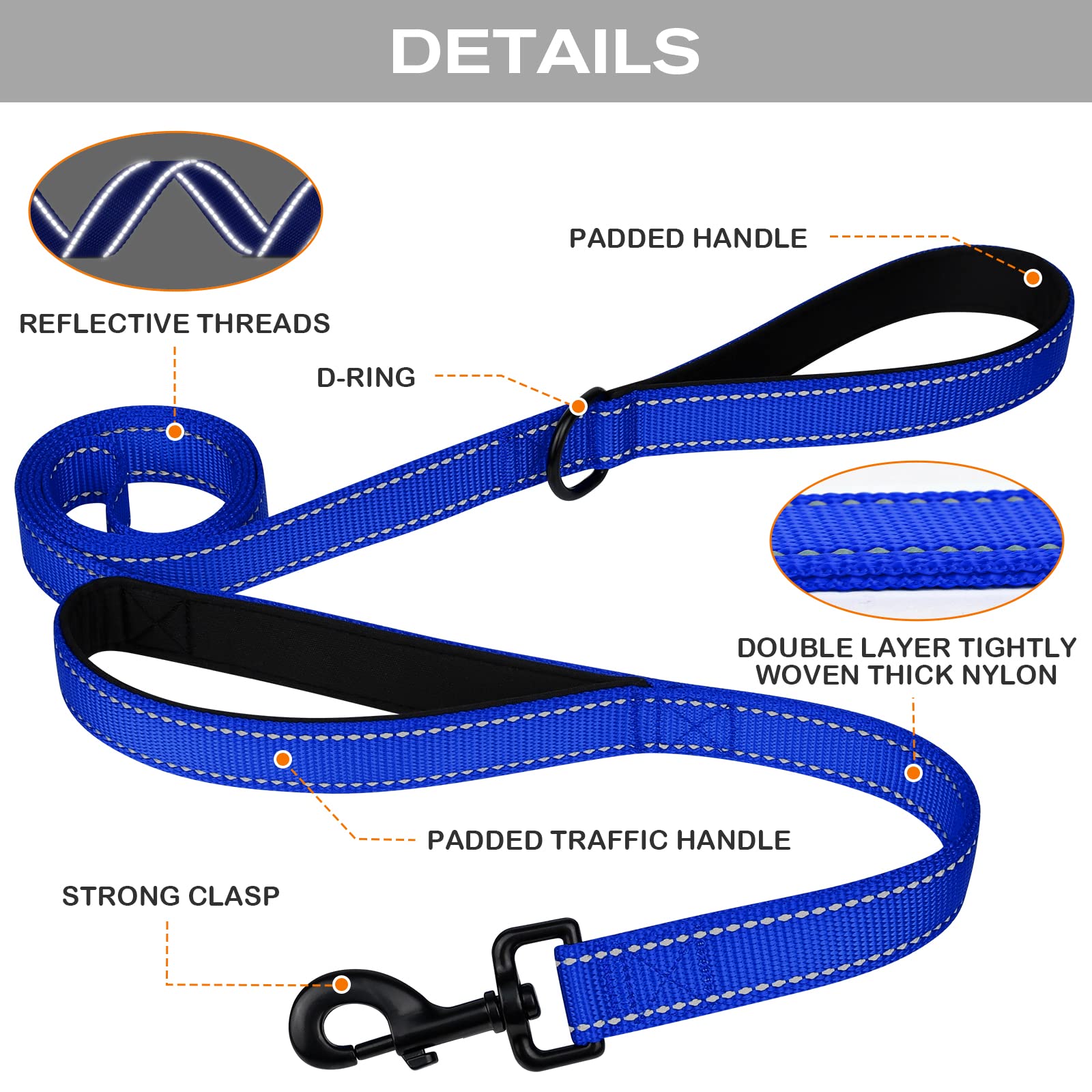 Joytale leash 360-rotation clasp shown, twist-free clipping for safe control.