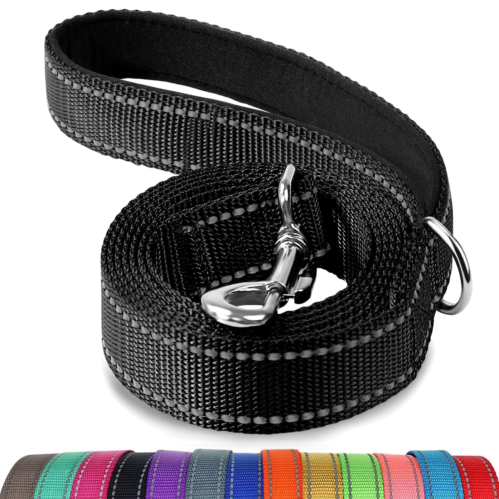 Joytale dog leash 6ft double-sided reflective for safer night walks