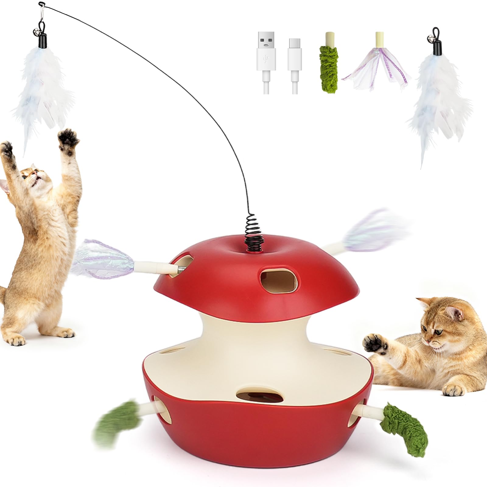 Joytale interactive cat toy with double-layer design keeps indoor cats engaged and focused.