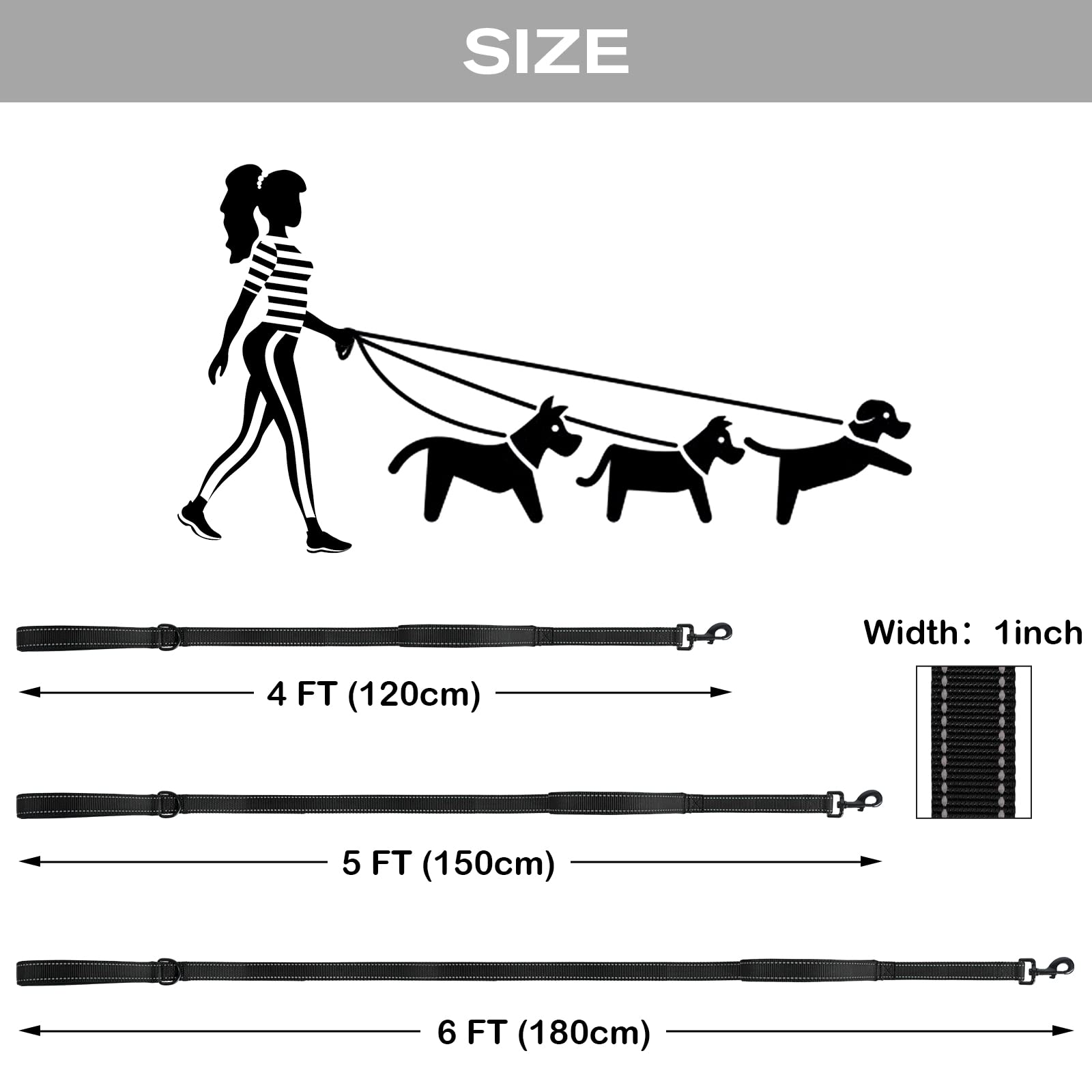 Joytale leash available in twelve colors for style and visibility.