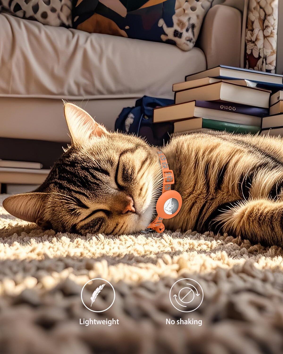 Joytale lightweight collar at 0.5oz keeps cats comfortable with a bell.