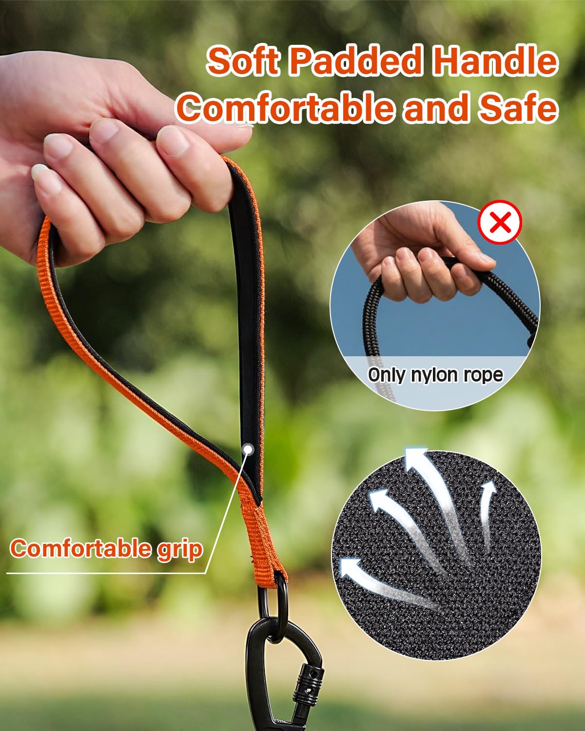 Joytale long leash two-swivel-hooks design ensures secure training