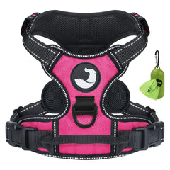 Joytale no-pull dog harness front clip redirects pulling for calmer walks.
