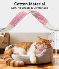 Joytale plaid pink cat collar: comfortable daily wear with cute plaid design.