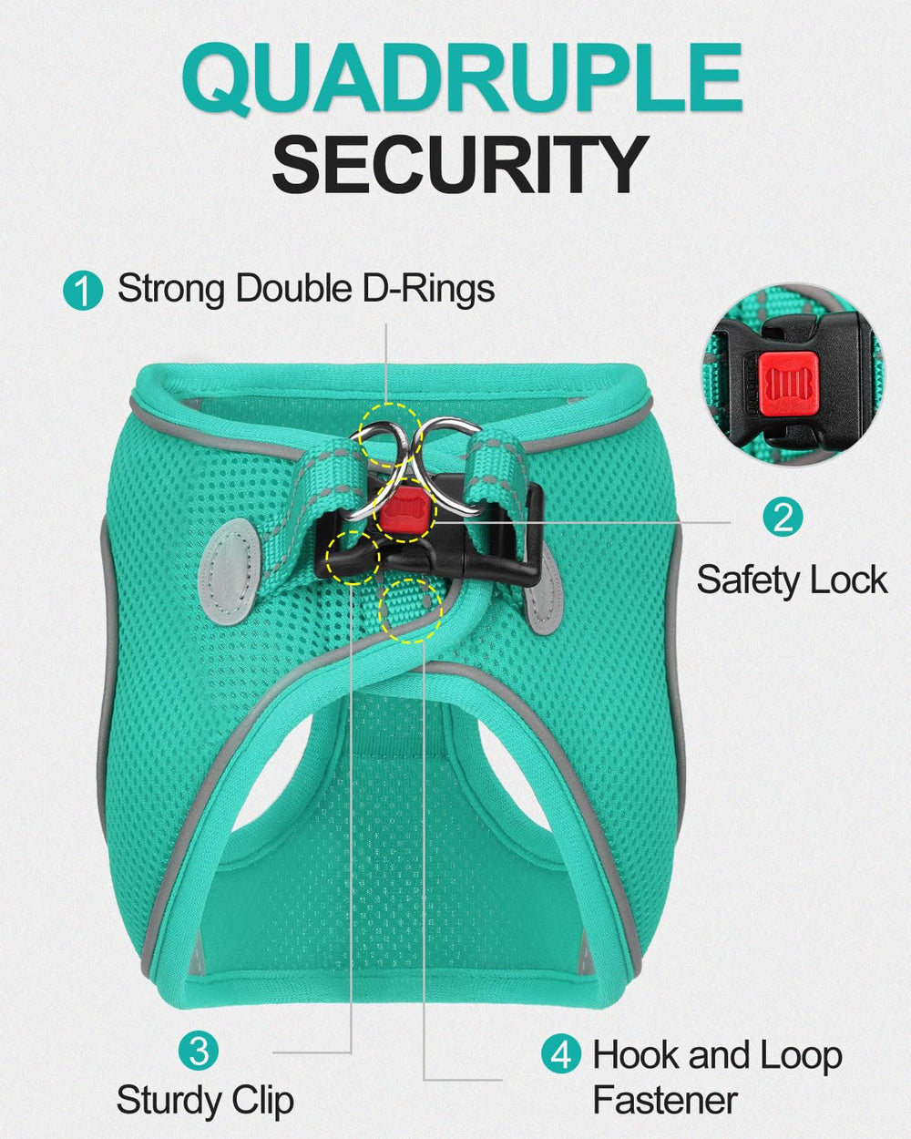 Joytale reflective straps harness boosts visibility during night walks.