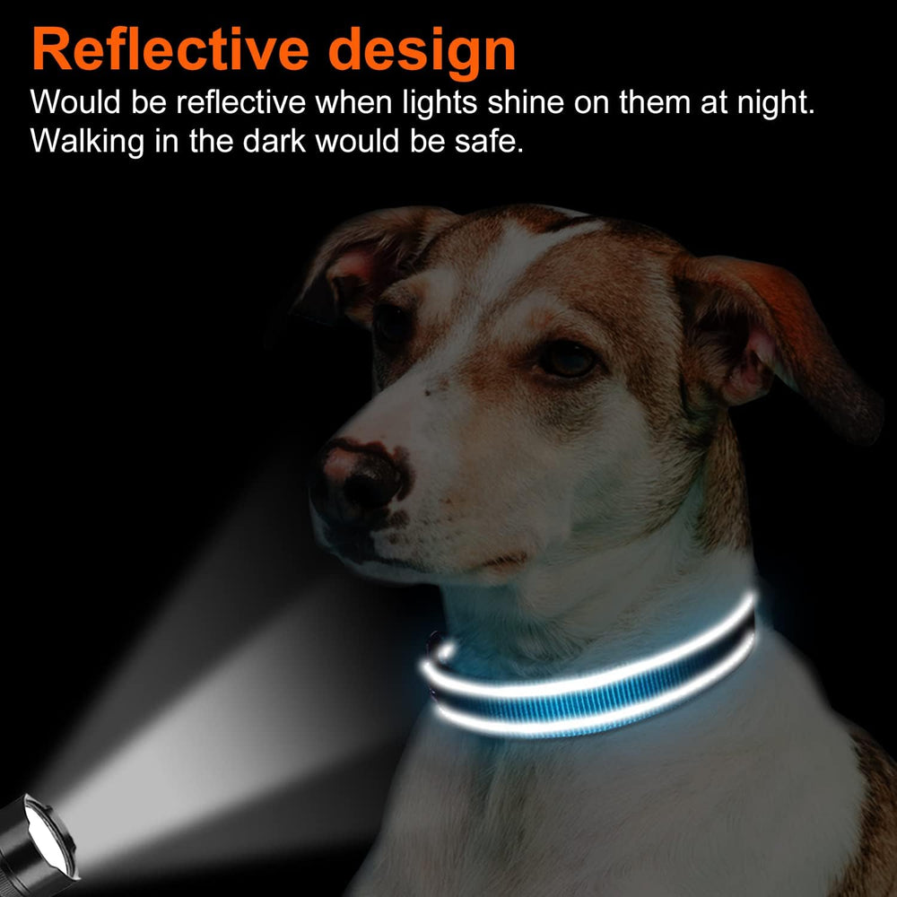 Joytale Reflective Dog Collar adjustable nylon strap ensures a comfortable, snug fit