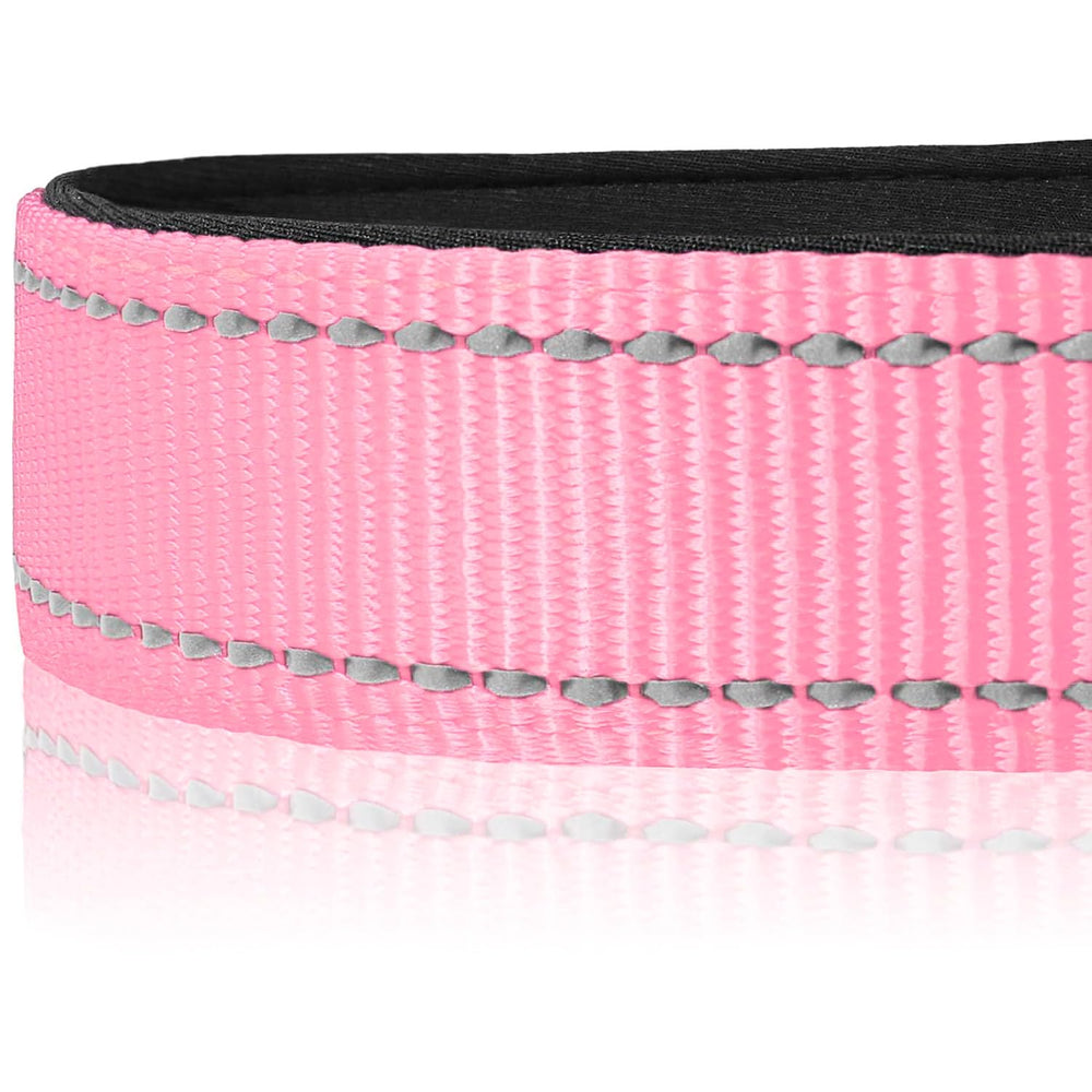 Joytale reflective dog collar pink large adjustable strap ensures a snug fit for many breeds.