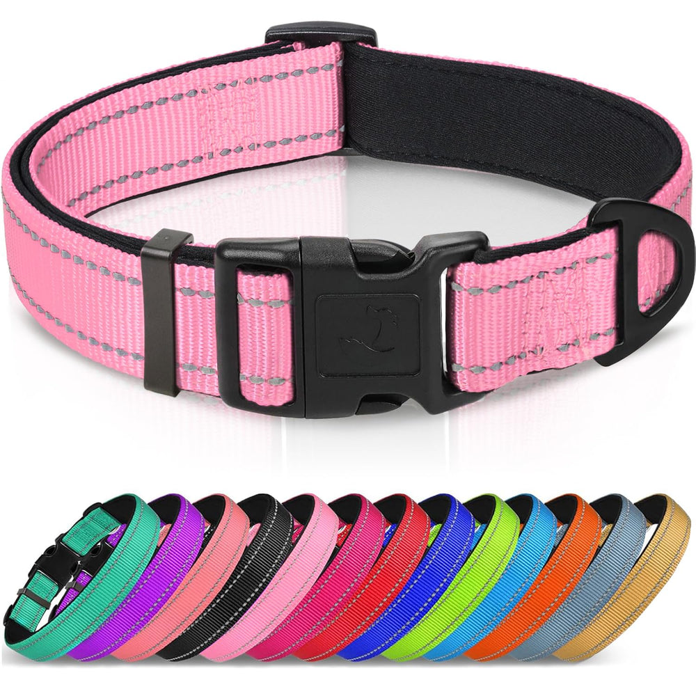 Joytale reflective dog collar in pink XS for safe nighttime visibility