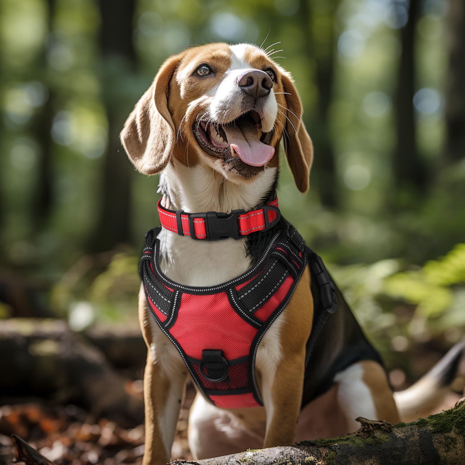 Joytale reflective dog collar at night, high-visibility stitching for safer walks