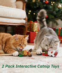Joytale reindeer catnip toy wand with bell encourages active chasing