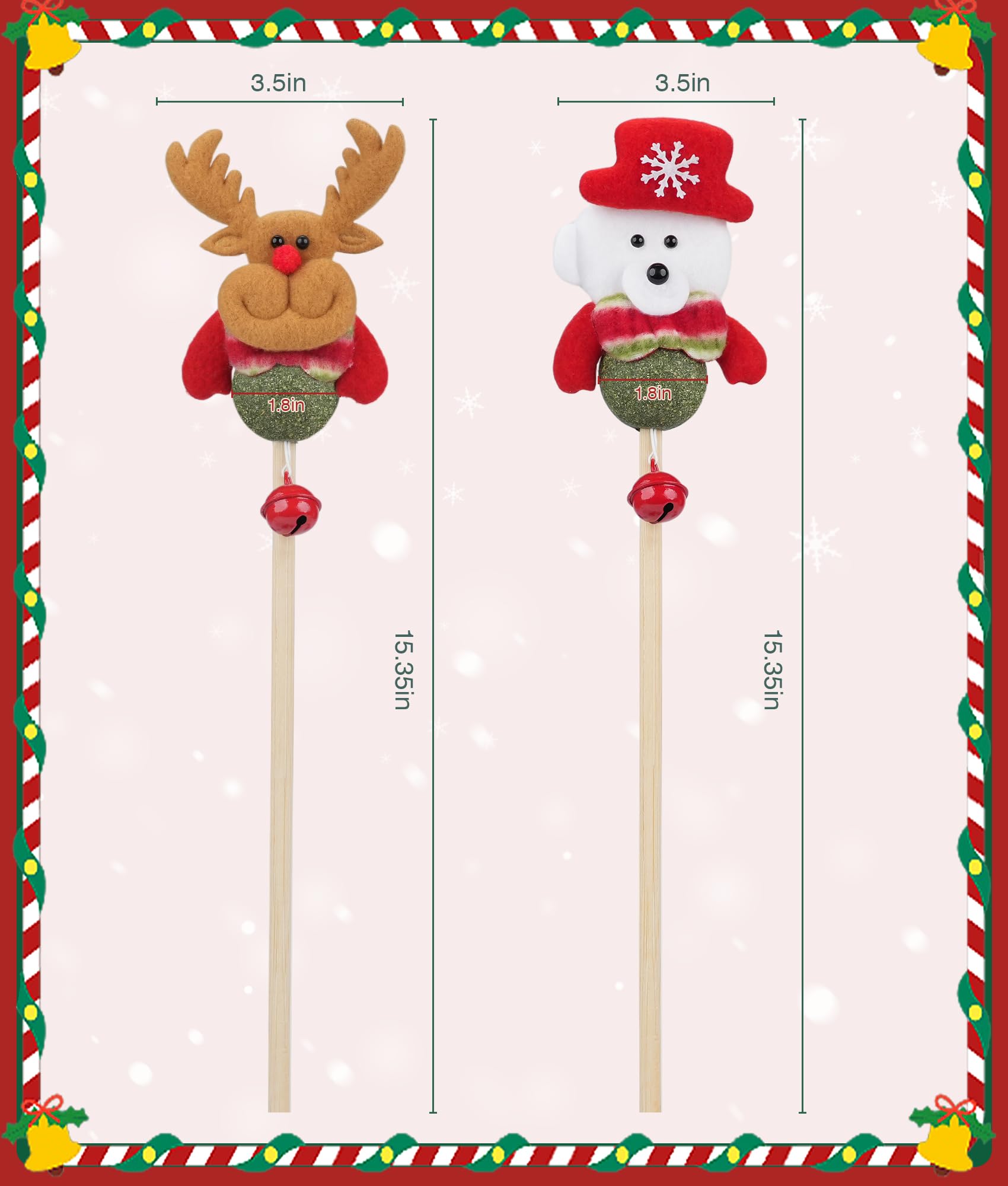 Joytale Reindeer design catnip toy encouraging jumping and pouncing