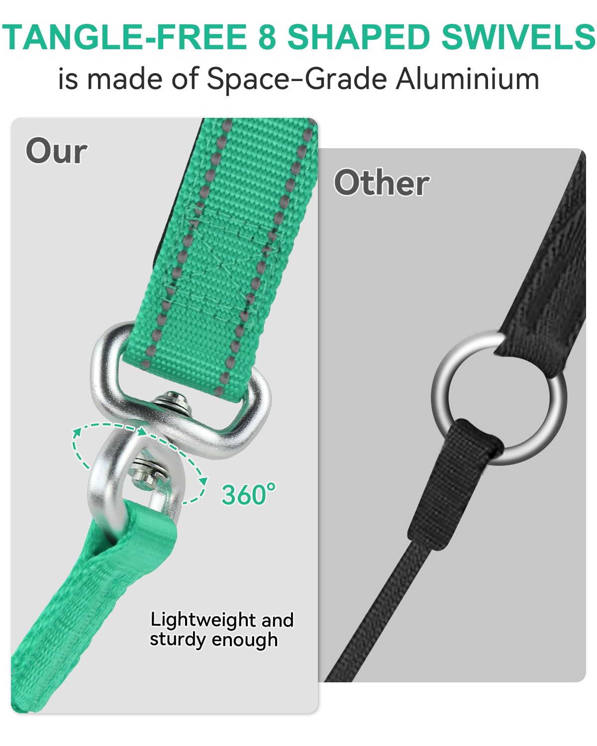 Joytale slip lead features reflective stitching for safer early-morning visibility.