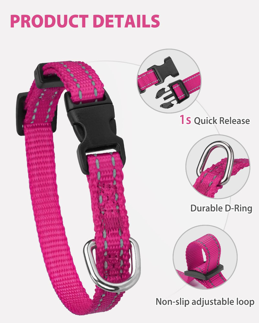 Joytale durable metal delta ring keeps leash and ID tags secure.