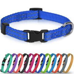 Joytale small dog collar navy-xs with reflective safety for night walks.