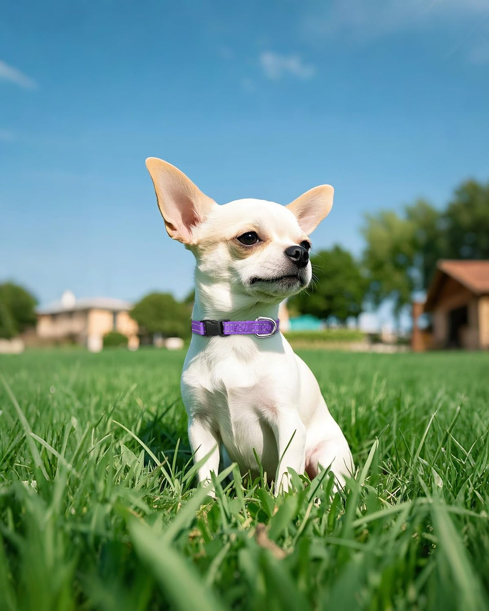 Joytale small dog collar quick-release buckle demonstrated for easy on/off