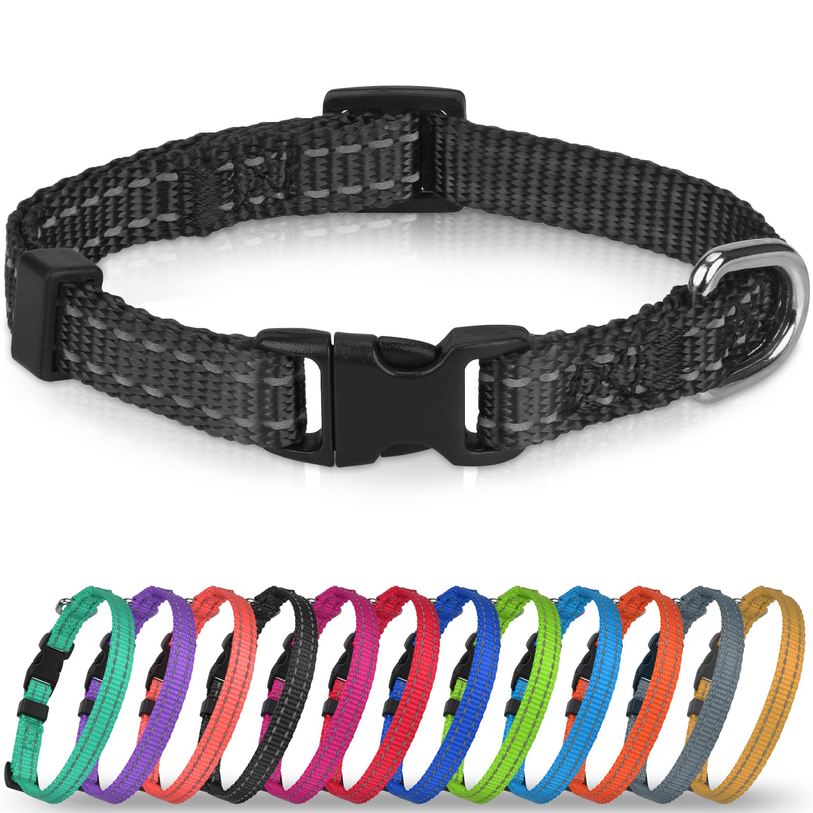 Joytale small dog collar with quick-release buckle for easy on-off during baths or vet visits.