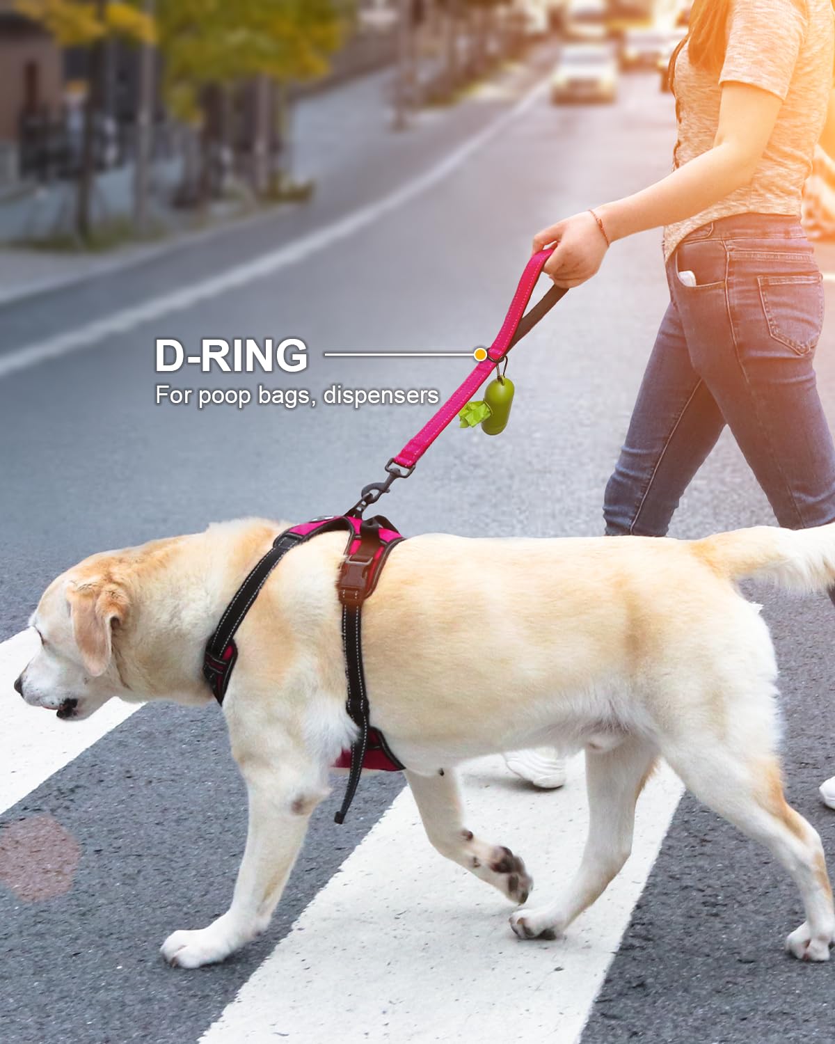 Joytale strong short dog leash neoprene-padding provides cushioned grip and reduced fatigue.