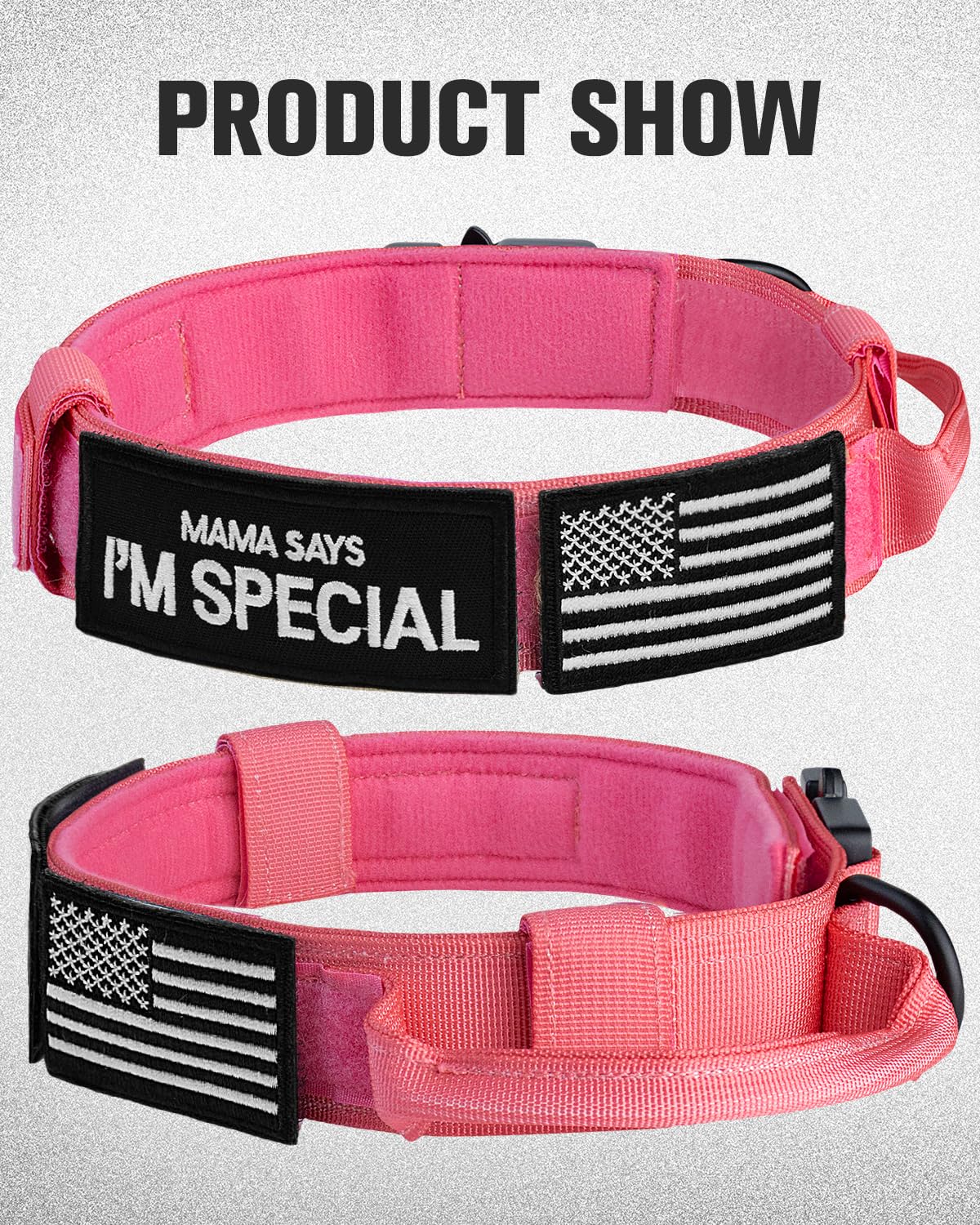 Joytale collar inner lining soft cotton for comfort and reduced rubbing on large dogs.