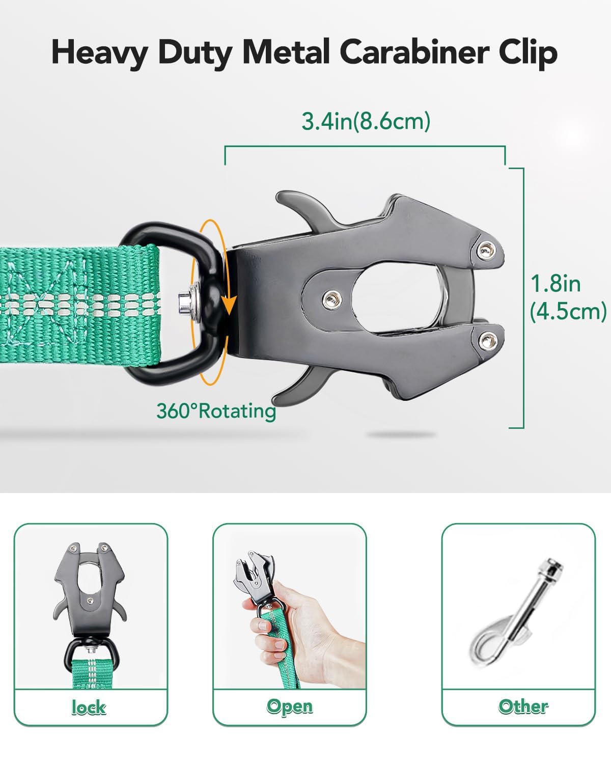Joytale tactical leash with dual handles for comfortable grip during long walks.