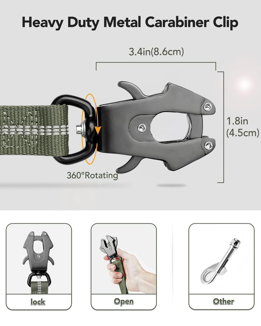 Joytale Tactical Dog Leash dual-handles provide comfortable control during walks.