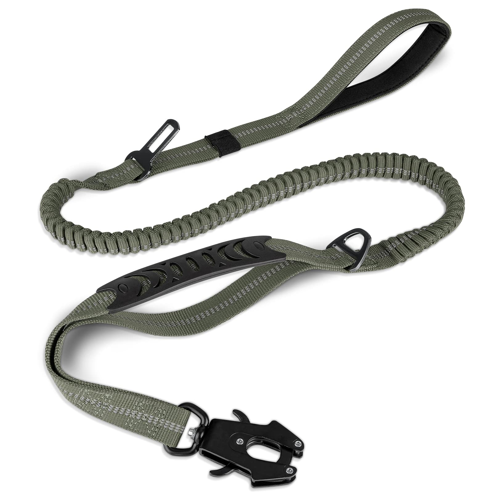 Joytale Tactical Dog Leash with frog-clip showing secure quick-release for strong pulls.