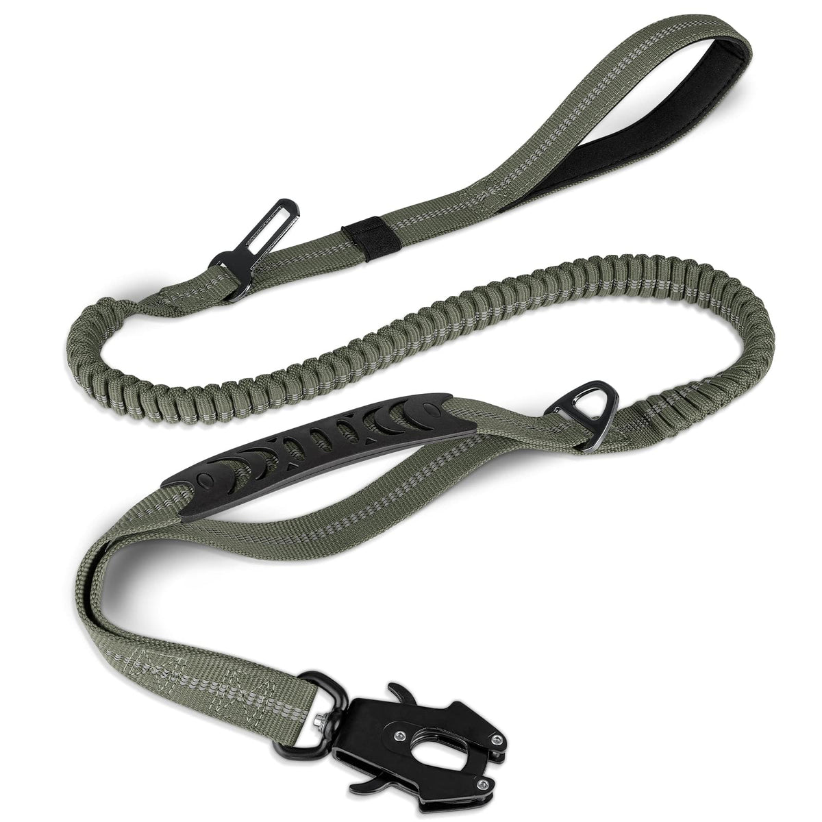 Joytale Tactical Dog Leash with frog-clip showing secure quick-release for strong pulls.