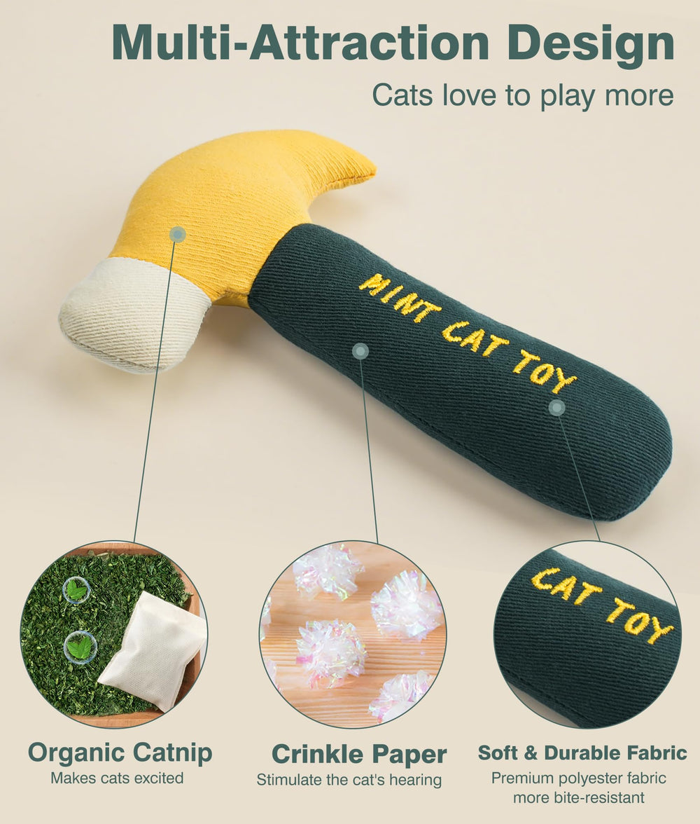 Joytale tool-shaped toy hammer offers engaging chewing and pounce-ready fun.