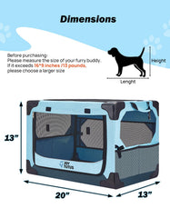 JOYTUTUS collapsible dog crate car-travel setup offers quick setup during trips.