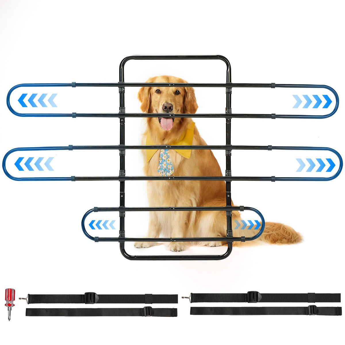 JOYTUTUS dog car barrier in full view showing back seat separation and visibility