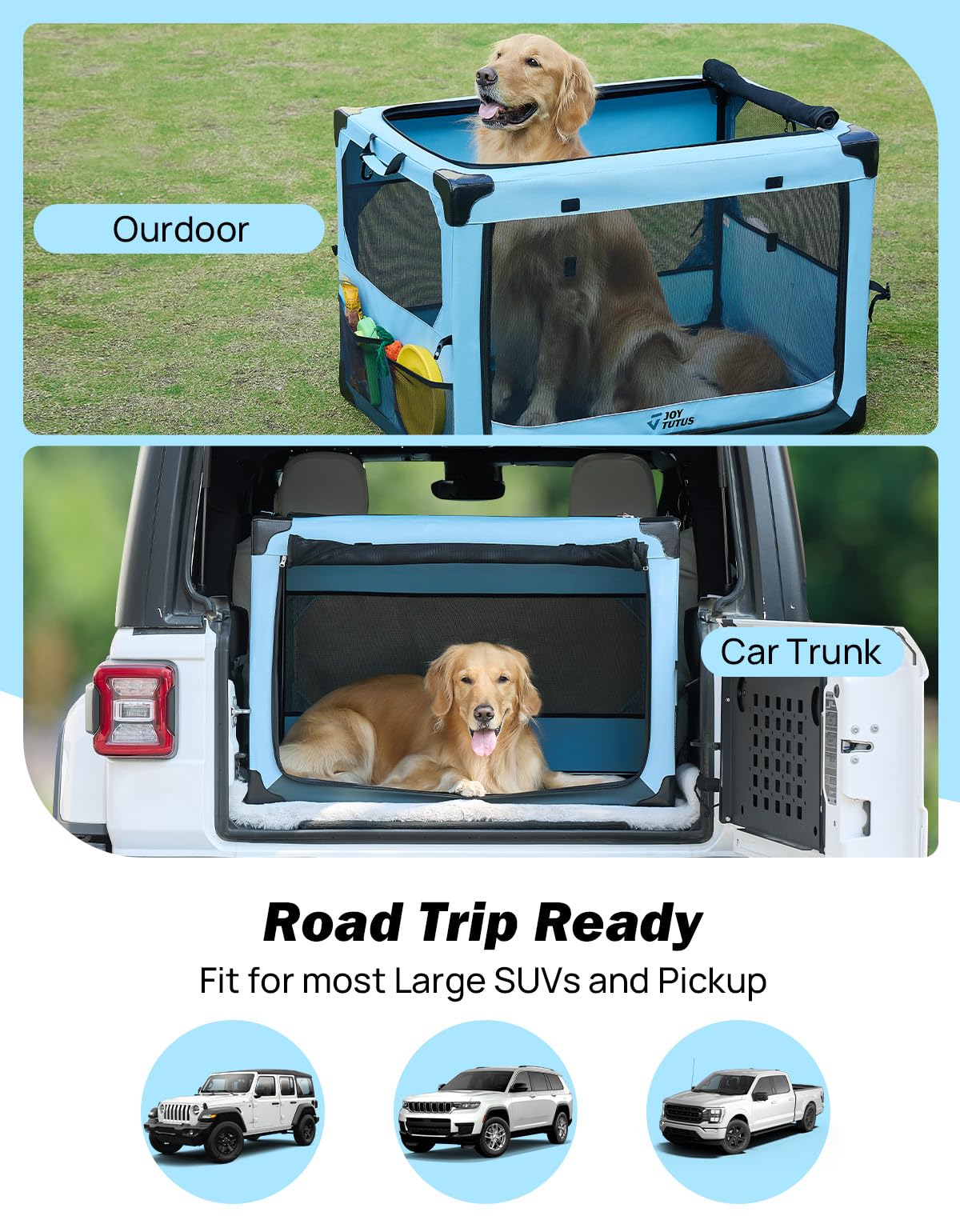 JOYTUTUS anti-slip zipper and traction rope enhance safety during travel.