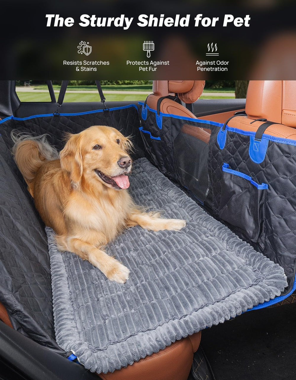 JOYTUTUS dog mat bed backseat fit 51x24 inches for many cars.
