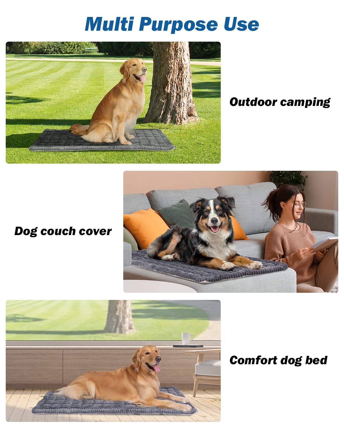 JOYTUTUS dog mat bed ships compressed and unfolds to fluffy comfort within 24 hours.