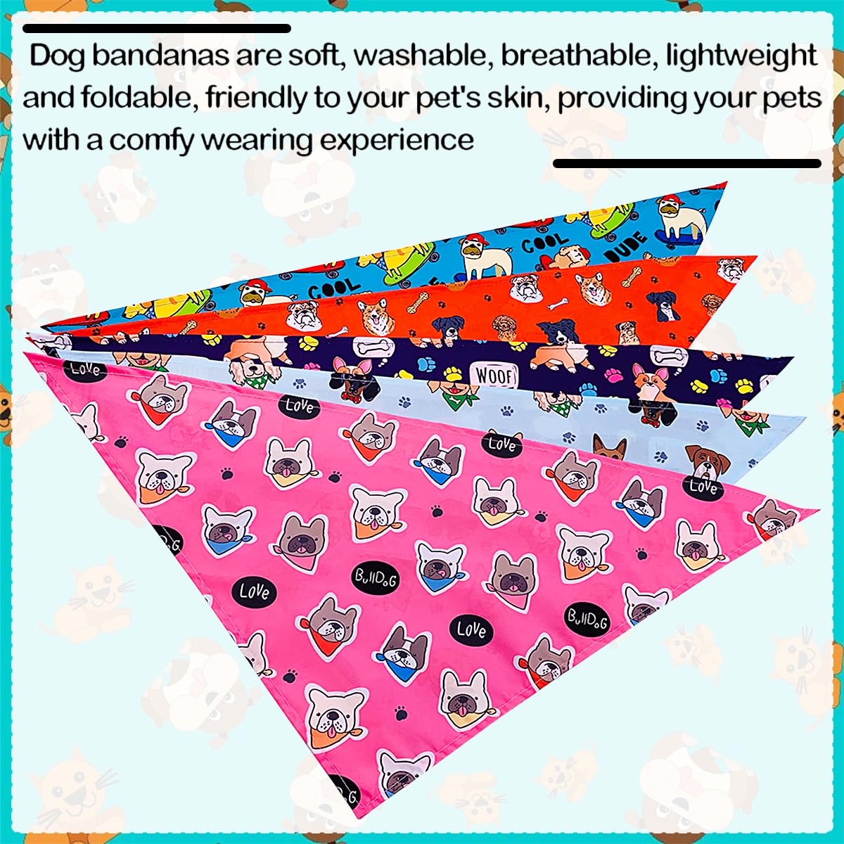 JpGdn big dog bandana showing bone motif for party looks