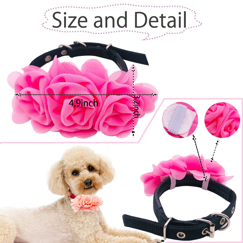 JpGdn flower dog collar light pink offers soft charm for small pets.