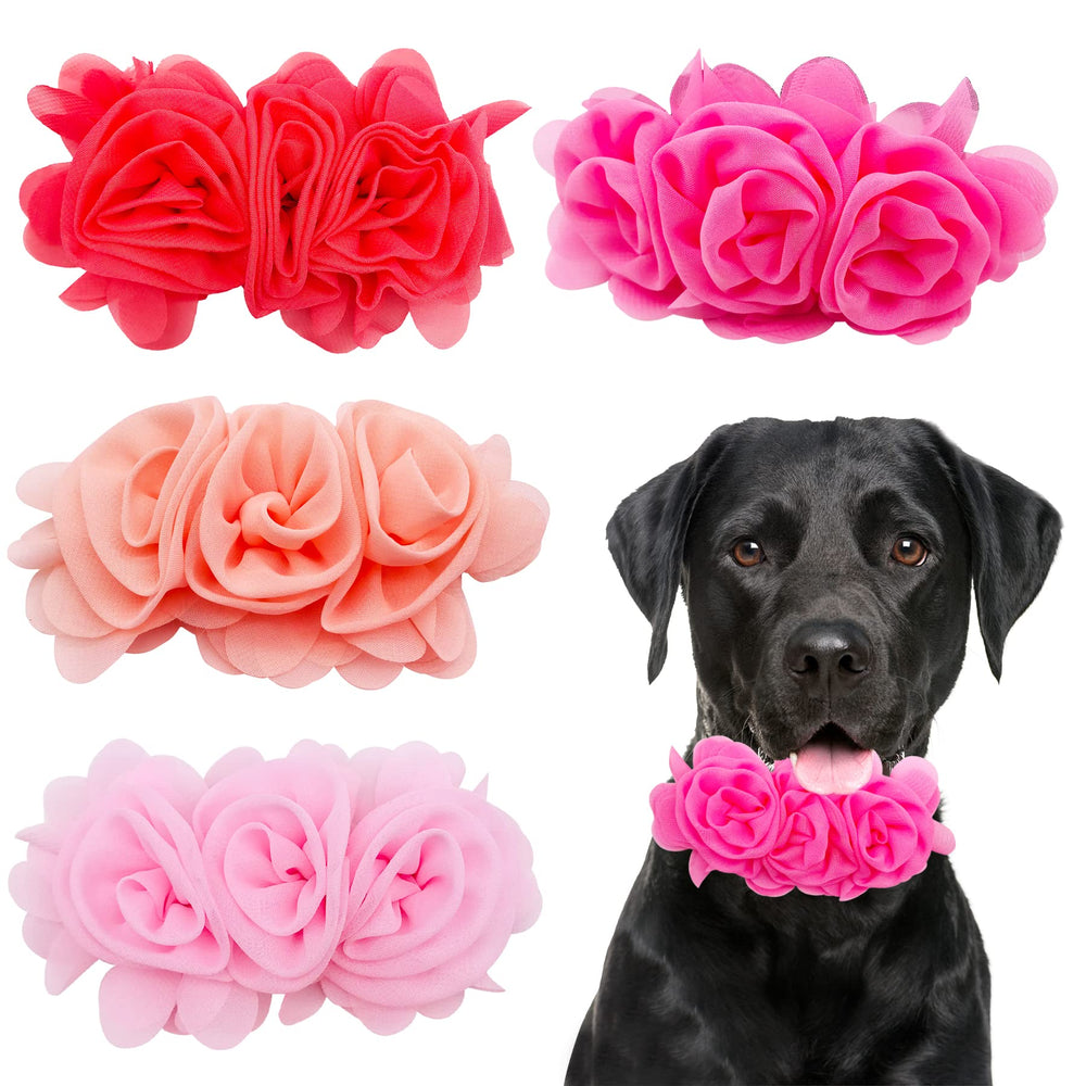JpGdn flower dog collar rose adds charming detail for daily walks.