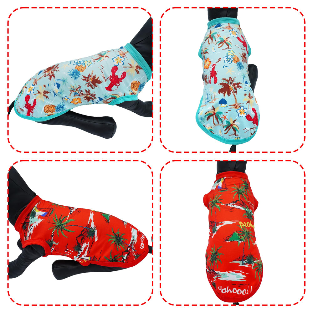JpGdn Hawaiian dog shirt back view shows full coverage and comfort