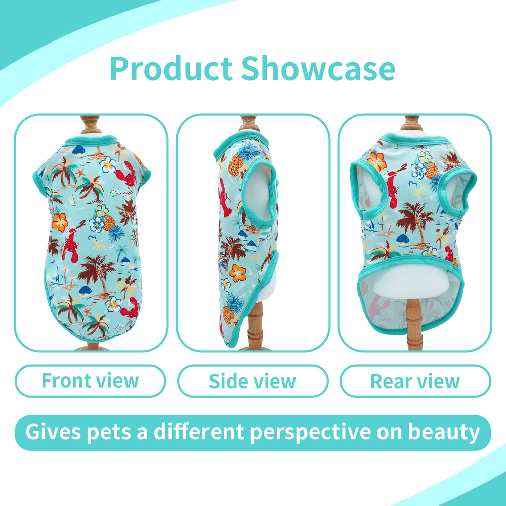 JpGdn Hawaiian dog shirt fabric close-up showing soft breathable material for pets