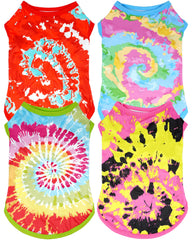 JpGdn tie-dye dog shirts pack front view for stylish everyday wear.