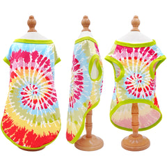 JpGdn tie-dye dog shirts green color durable fabric for daily walks.