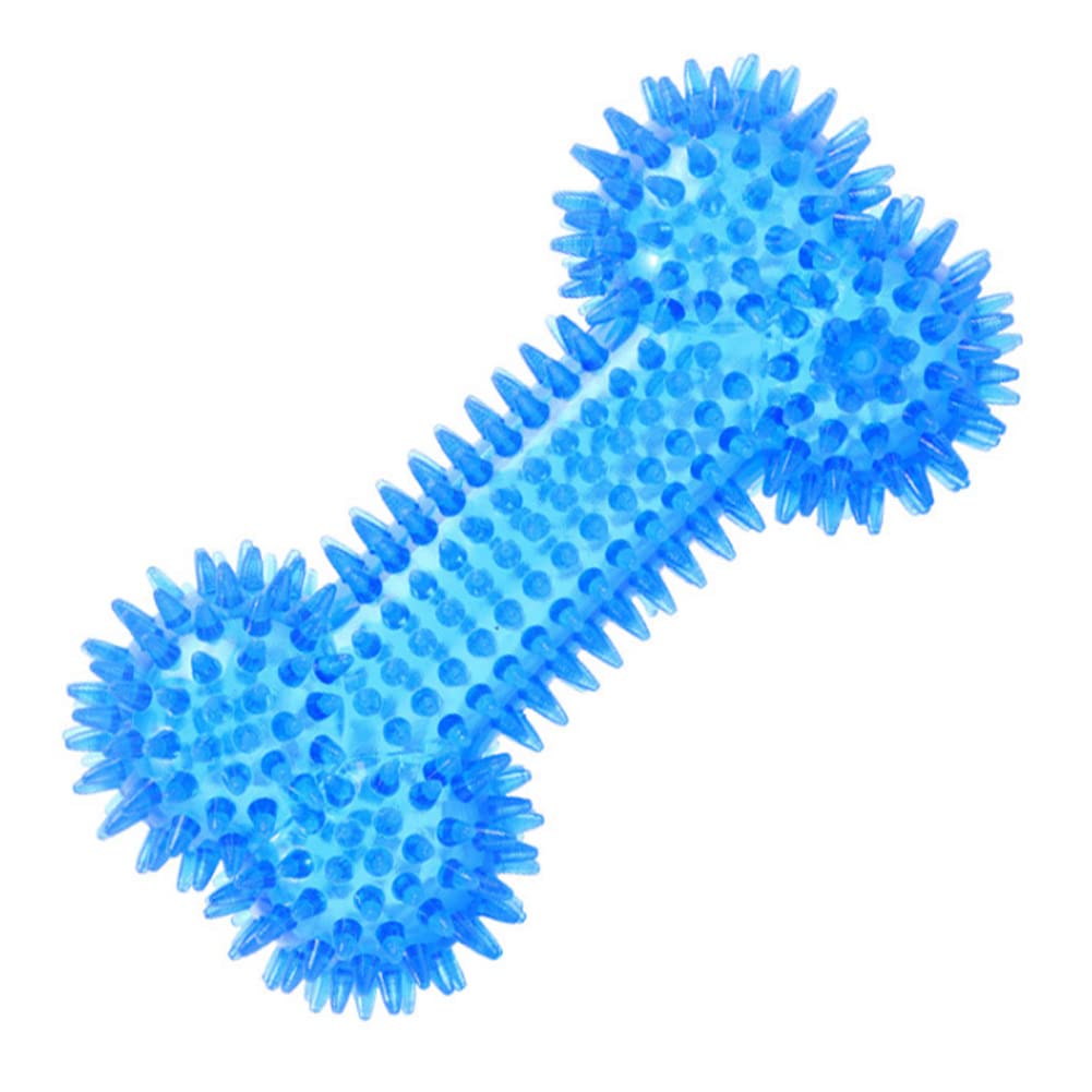 JQCUJQA blue dog squeaky bone toy designed for aggressive chewers and training