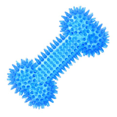 JQCUJQA blue dog squeaky bone toy designed for aggressive chewers and training